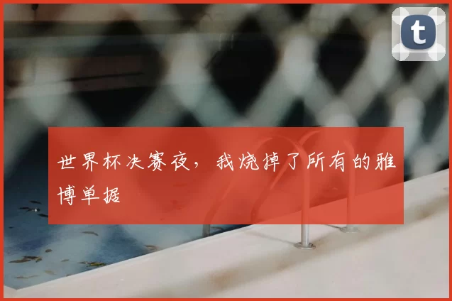 世界杯决赛夜,我烧掉了所有的雅博单据