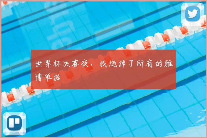 世界杯决赛夜,我烧掉了所有的雅博单据